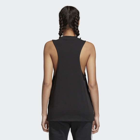 ADIDAS — Trefoil Logo Black Cotton Muscle Tank NWT - Picture 5 of 8
